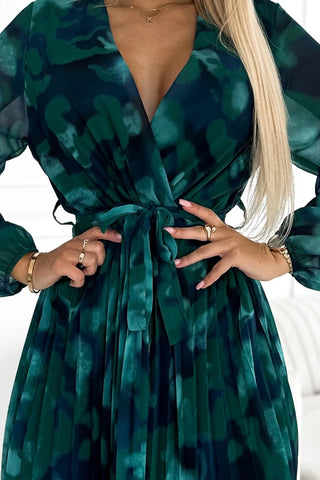 Κοκτέιλ φόρεμα σιφόν σε πράσινο μαύρο