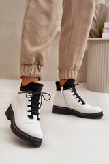 Women's Eco Leather Insulated Low Boots - White