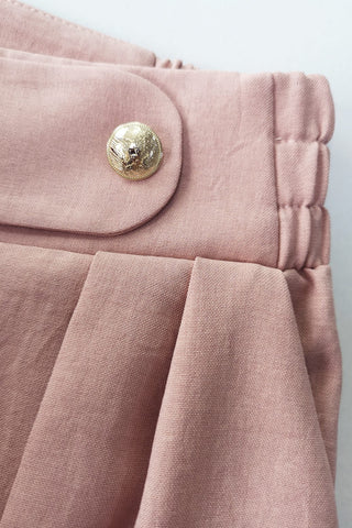 Παντελόνι Με Διακοσμητικά Κουμπιά - Ροζ