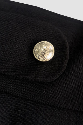 Ψηλόμεση midi φούστα με διακοσμητικά κουμπιά - Μαύρη