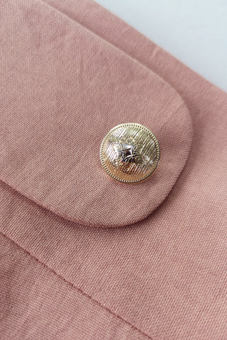 Ψηλόμεση midi φούστα με διακοσμητικά κουμπιά - Ροζ