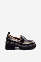 Mocassins en cuir pour femme - Noir