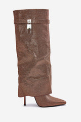 Enathlin - Bottes décorées à talon fin - marron