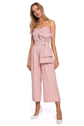 Ολόσωμη φόρμα με εντυπωσιακό κορσέ τοπ ροζ