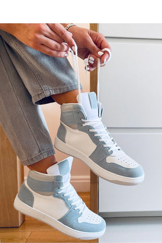 Sneakers μποτάκι Με Ψηλό Τακούνι γαλάζιο