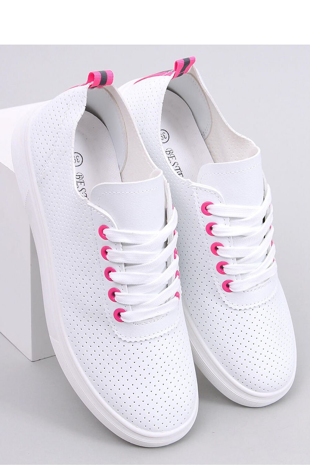 Sneakers Με Ψηλό Τακούνι λευκό - Ροζ