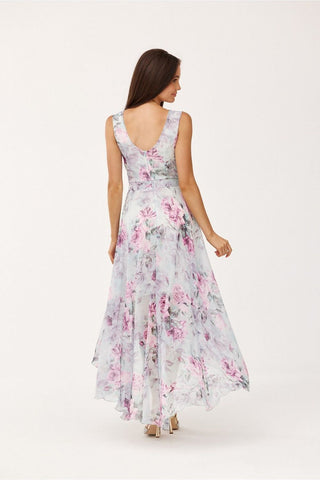 Κοκτέιλ Maxi Φόρεμα Σε Όμορφα Φλοράλ Σχέδια γκρι