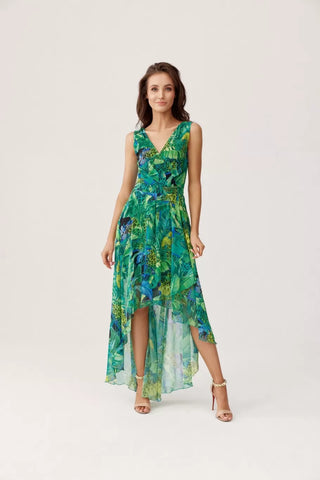 Κοκτέιλ Maxi Φόρεμα Σε Όμορφα Φλοράλ Σχέδια πράσινο