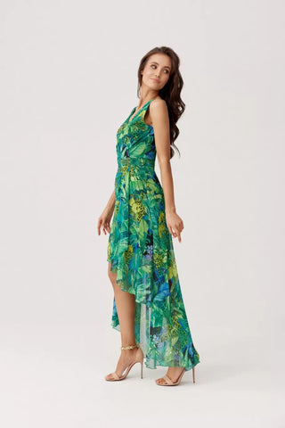 Κοκτέιλ Maxi Φόρεμα Σε Όμορφα Φλοράλ Σχέδια πράσινο