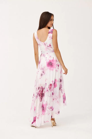Κοκτέιλ Maxi Φόρεμα Σε Όμορφα Φλοράλ Σχέδια ροζ