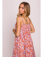 Floral Φόρεμα με Ρυθμιζόμενες Τιράντες & Jacquard Υφή