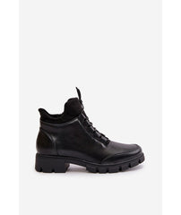 Χαμηλά Γυναικεία Μποτάκια Με Μόνωση Eco Leather - Μαύρο