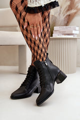 Γυναικεία Δερμάτινα Μποτάκια Vinceza με Τακούνι – Μαύρο