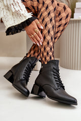 Γυναικεία Δερμάτινα Μποτάκια Vinceza με Τακούνι – Μαύρο