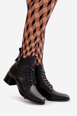 Γυναικεία Δερμάτινα Μποτάκια Vinceza με Τακούνι – Μαύρο