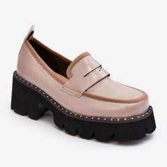 Mocassins en cuir pour femme - Beige