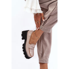 Mocassins en cuir pour femme - Beige