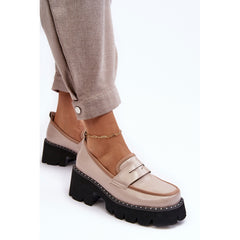 Mocassins en cuir pour femme - Beige