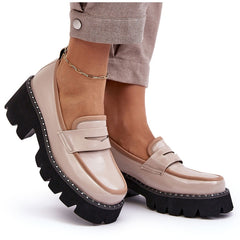 Mocassins en cuir pour femme - Beige