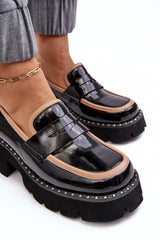 Mocassins en cuir pour femme - Noir