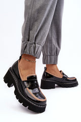 Mocassins en cuir pour femme - Noir