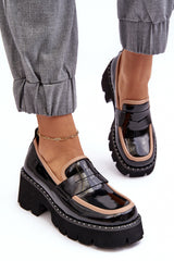 Mocassins en cuir pour femme - Noir