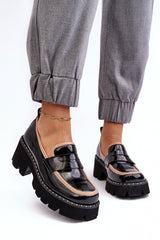 Mocassins en cuir pour femme - Noir