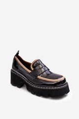 Mocassins en cuir pour femme - Noir