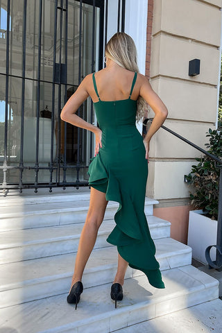 Κοκτέιλ Φόρεμα Ισπανικό Στυλ Σε Πράσινο