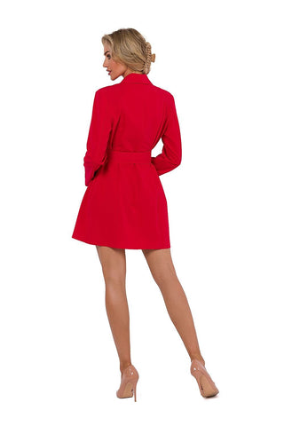 Μπλέιζερ Φόρεμα Με Ζώνη - Κόκκινο