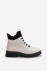 Women's Eco Leather Insulated Low Boots - White