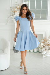 Cocktail Dress With Impressive Sleeves In Baby Blue