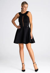 Cocktail Black Dress With Round Neck