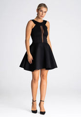 Cocktail Black Dress With Round Neck