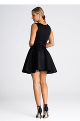 Cocktail Black Dress With Round Neck