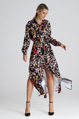 Floral Shirt Dress With Collar