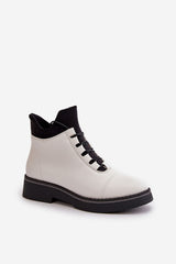 Women's Eco Leather Insulated Low Boots - White