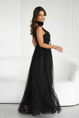 Long Dress With Belt Black