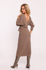 V-Neck Sweater Dress - Cappuccino