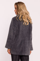 Women's Cropped Teddy Coat - Gray Melange