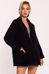 Women's Cropped Teddy Coat - Black