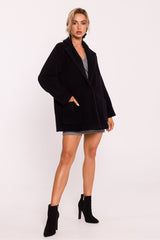 Women's Cropped Teddy Coat - Black