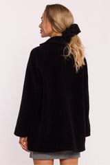 Women's Cropped Teddy Coat - Black