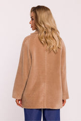 Women's Cropped Teddy Coat - Beige