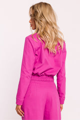 Press Stud Bomber Jacket - Pink