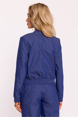 Press Stud Bomber Jacket - Blue