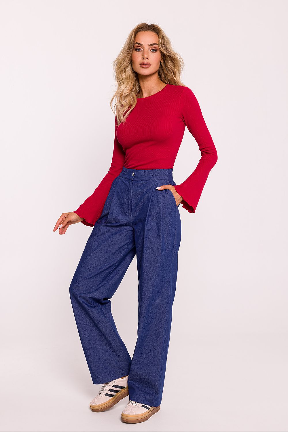 Wide Leg Pants - Blue