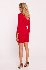 Full Length Mini Dress Blazer - Red