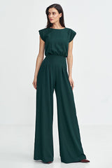 Jumpsuit With Palazzo Pants - Green