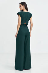 Jumpsuit With Palazzo Pants - Green